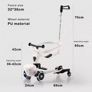 Produit promotionnel Flash magnétique polyvalent PU roue silencieuse Scooters pour enfants 3 roues Kick Scooter pour enfants - Product Image 2