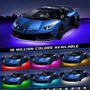 Lampu garis bawah mobil, cahaya Neon aksen suara fungsi aktif Mode musik dengan aplikasi kontrol <span class=keywords><strong>Strip</strong></span> lampu bawah tubuh 90*120CM 4 buah - Product Image 2