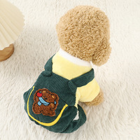 Winterkollektion Vierbeiniger Hunde-Overall Einfarbiges Muster Cord-Haustierkleidung Gute Freunde für Katzen Hunde-Overall Pyjamas