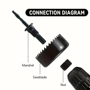 Kit de sierra perforadora de 11 Uds., cortador de agujeros circular de Metal de acero al carbono duradero para madera, cortador de plástico de PVC, herramientas de carpintería - Product Image 3