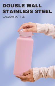 Vendedor caliente <span class=keywords><strong>1000ml</strong></span> doble pared aislado Acero inoxidable vacío viaje al aire libre termo botella boca ancha con tapa mango - Product Image 4