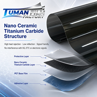 Film pour vitres de voiture Tuman Nano Céramique Carbure de Titane, respectueux du signal, pour vitres latérales arrière, intimité, réduction de la chaleur et des reflets