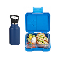 Boîte à déjeuner mignonne avec bouteille d'eau en acier inoxydable boîtes de rangement pour enfants bébé sans BPA écologique