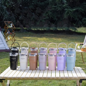 Vaso de Acero Inoxidable con Aislamiento al Vacío de Gran Capacidad, para Fitness, Viajes, Doble Uso, con Asa Suave y Pajita, para Agua, para Hombres y Mujeres, para Coche, para Hielo - Product Image 3