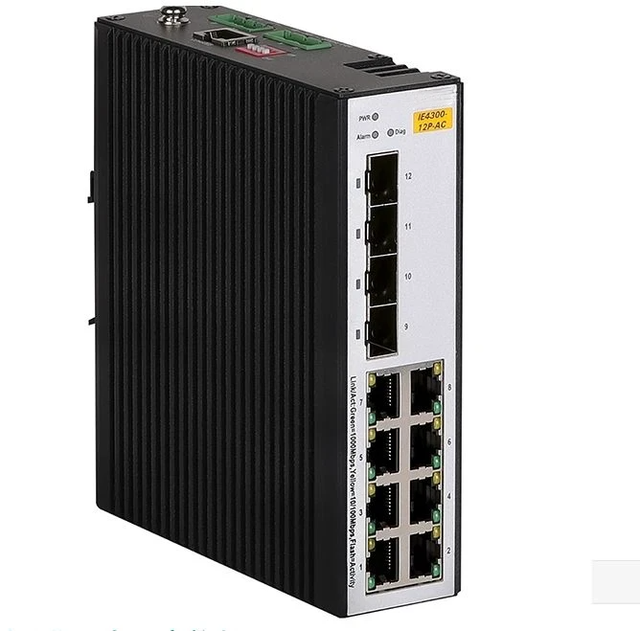 h3cc Industrial IE4300-12P-PWR 12-Port Gigabit PoE+ SFP Combo Ports Switch 672Gbps Capacity Wide Temperature Resistant Din-rail