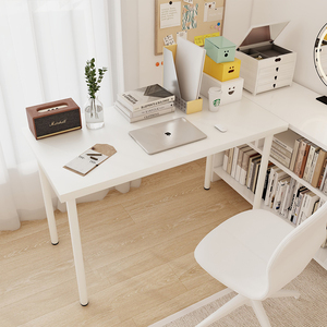 Meja Kantor Modern Putih <span class=keywords><strong>120CM</strong></span> Meja Komputer Kayu Tahan Lama dengan Fitur Penyimpanan Ramah Lingkungan Hemat Ruang Mudah Dirakit - Product Image 2