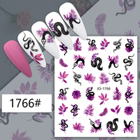 Autocollants pour ongles en relief 3D à motif de serpent, autocollants décoratifs pour ongles avec image d'animal, autocollants adhésifs