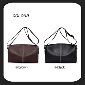 Sac de messager diagonal de grande capacité de Style d'affaires pour hommes Design simple avec accessoire de tenue quotidienne à la mode en tissu PU - Product Image 3