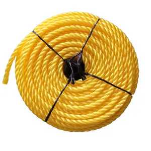 老虎绳100米/卷，用于警告塑料包装绳PP/PE绞合线3/4股黄色/黑色