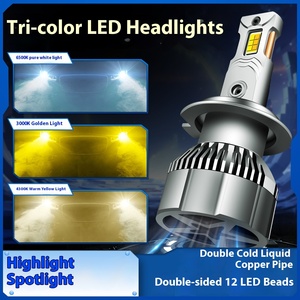 Đèn pha <span class=keywords><strong>LED</strong></span> ba màu công suất cao <span class=keywords><strong>110W</strong></span> H7 siêu sáng 12V/24V, bóng đèn laser với nhiệt độ màu 6000K dành cho ô tô - Product Image 5