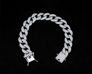 Classic 925 Sterling Silver Cuban Link Bracelet Lab Grown Moissanite Diamond Bright Shine Jewelry - Product Image 2