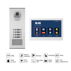 Timbre <span class=keywords><strong>Visual</strong></span> IP con Visión Nocturna, Comunicación Bidireccional, 8 Botones, Unidad Exterior para Unidad Interior de 7 Pulgadas, Entrada Residencial - Product Image 4