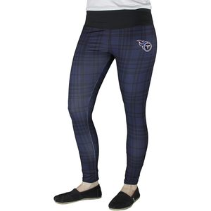 Leggings a Cuadros para Mujer de los Tennessee Titans, Azul Marino, Cintura Alta, Elásticos, Tejidos en Punto, Spandex, Poliéster, Estampado por Sublimación - Product Image 1