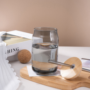 Tazza in <span class=keywords><strong>Vetro</strong></span> Borosilicato Personalizzata, 16oz 500ml, per Caffè, Succo, Latte, Bevande Fredde, con Coperchi e Cannucce, Vendita all'Ingrosso - Product Image 3