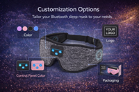 Masque de sommeil Bluetooth personnalisé avec ajustement réglable, mousse à mémoire de forme confortable, stock disponible