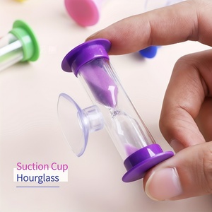 Relógio de Areia Moderno Feito à Mão com Ventosa de Plástico - 1-3 Minutos, Portátil, Leve, à Prova de Choque, Suporte para Escova de Dentes Infantil - Product Image 4