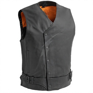 RAIEBA ENTERPRISES RE-710 Moda 2025 Chaleco de Cuero Casual para Hombre Otoño Transpirable Personalizado de Alta Calidad con Cremallera - Product Image 1