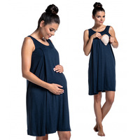 Chemise de nuit d'allaitement 2026 Nouvelle tenue de nuit d'hôpital pour femmes Couleur unie Robe confortable pour l'allaitement
