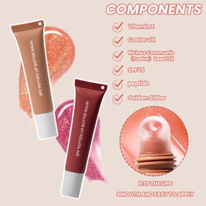 Personalizado 7 colores sabores lindo hidratante mantequilla bálsamo labial silicona cabeza diseño fácil <span class=keywords><strong>de</strong></span> aplicar calmar <span class=keywords><strong>manteca</strong></span> <span class=keywords><strong>de</strong></span> <span class=keywords><strong>cacao</strong></span> seco bálsamo labial - Product Image 3