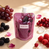 Pochettes à bec verseur de qualité alimentaire personnalisées, sacs souples à fond plat avec bouchon pour purées de fruits, gelées, smoothies et jus liquides