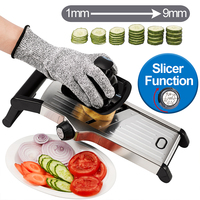 Mandoline professionnelle multifonctionnelle en acier inoxydable avec lames réglables pour couper les légumes et les pommes de terre, idéale pour une utilisation quotidienne en cuisine