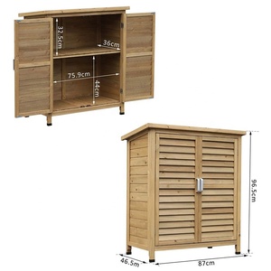 Abri de <span class=keywords><strong>rangement</strong></span> en bois massif, <span class=keywords><strong>armoire</strong></span> de <span class=keywords><strong>rangement</strong></span> à 2 portes, en bois de sapin massif, pour outils de <span class=keywords><strong>Garage</strong></span>, 2 pièces - Product Image 6