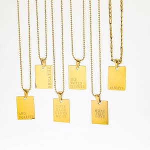 Perhiasan Berlapis Emas Peribahasa Bahasa Inggris Fram Liontin Kalung Kalung Stainless Steel Perhiasan Grosir - Product Image 1