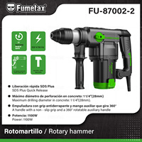 Marteau perforateur électrique à moteur DC haute performance Fumetax, énergie d'impact 6J, diamètre de perçage maximal 11/4 (28 mm), ensemble d'outils électriques