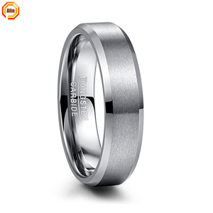 <span class=keywords><strong>Anillo</strong></span> de carburo de tungsteno biselado de alta calidad chapado en oro de 18 quilates de 6MM para boda de hombre - Product Image 5