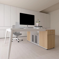 Bureau commercial design moderne pour deux personnes Poste de travail informatique à assemblage facile Vente en gros pour le personnel et les employés de bureau