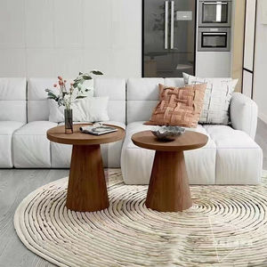 Mesa Consola Redonda de Madera Maciza de 60 cm de Diámetro, Diseño Estable para Balcón o Sala de Estar - Product Image 3