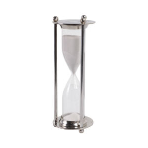 Timer a clessidra decorativo moderno e glamour in metallo e vetro per casa, bagno, soggiorno, ufficio - Product Image 3