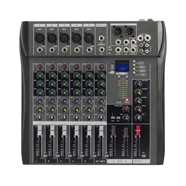 Professional CT6 Music Stereo DJ Mixer 6-Channel Audio Console with MP3 Best Audio Sound Equipment
