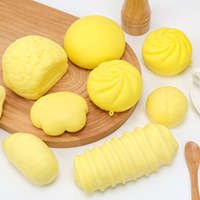 Jouet alimentaire de simulation en PU à rebond lent, en forme de bâtonnets de pâte frite, de petits pains vapeur et de petits pains fourrés ; Jouet Squishy tendance à sucer avec les doigts pour filles