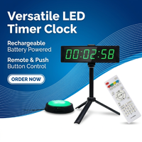 Chronomètre électronique alimenté par batterie GANXIN, horloge, salle de sport, étude, cuisine, minuterie numérique avec support de table trépied, bouton poussoir