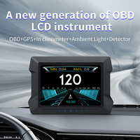 WiiYii P22 HUD Affichage Tête Haute OBD2 GPS LCD Jauge de Voiture avec Consommation de Carburant et Diagnostic Automobile Sécurité