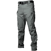 Pantalon tactique d'extérieur OEM IX9 pour homme – Décontracté, coupe droite, anti-plis, polyester/coton élastique, multi-poches, respirant