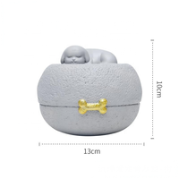 Boîte de cercueil en résine moderne créative écologique carrée Sleeping Love Dog & Cat Pet Urns