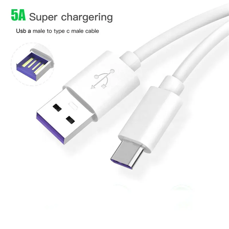 Premium 1M 3.3FT USB Type C 5A Super Fast Charging Data Cable For Samsung Huawei Oneplus Xiaomi