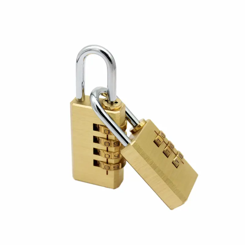 RICHDOOR Manufactural Resettable Weatherproof 4-Digital Combination Padlock High Security Luggage Brass Password Padlock