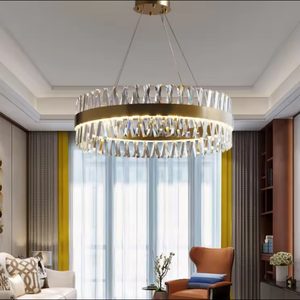 Lustre en cristal de décoration d'éclairage de luxe de chambre d'hôtel moderne d'or de haute qualité - Product Image 4