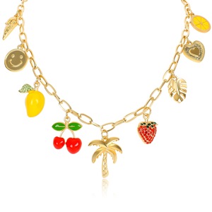 Temperamento moda colgante collar amor en forma de cereza fruta para mujer joyería - Product Image 2