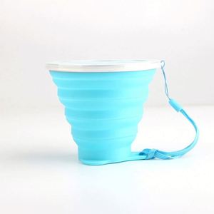 Gobelet pliable en silicone réutilisable personnalisé avec logo, pour boissons chaudes et froides, idéal pour le camping, la randonnée et les activités de plein air - Product Image 2