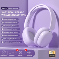 OEM/ODM T1 headphone BT kualitas tinggi pabrik grosir headset hadiah logam dan kulit untuk penggunaan perjalanan dan ponsel