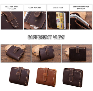 Porte-cartes en <span class=keywords><strong>cuir</strong></span> pleine fleur véritable fait main, style vintage, en <span class=keywords><strong>cuir</strong></span> de vachette Crazy Horse, pour <span class=keywords><strong>homme</strong></span> - Product Image 6