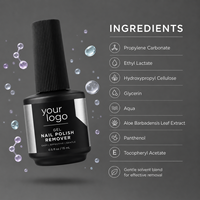 Dissolvant de vernis à ongles en gel de qualité professionnelle, facile, efficace, à action rapide, doux, hydratant, lissant, pour cuticules, avec brosse et flacon de voyage