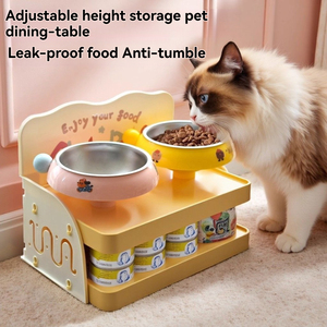 Support surélevé <span class=keywords><strong>pour</strong></span> gamelles de chat en acier inoxydable, <span class=keywords><strong>pour</strong></span> gamelles à nourriture et à eau - Product Image 1