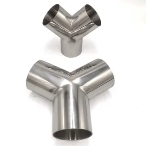 Factory wholesale price 1.5 Food Grade 304 Stainless Steel Sanitary Long Type Butt Weld Equal Tee