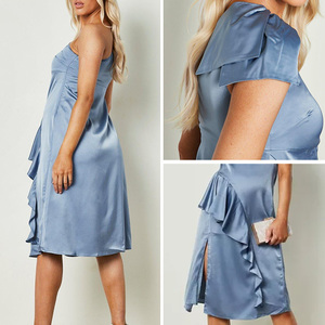 <span class=keywords><strong>Robe</strong></span> <span class=keywords><strong>de</strong></span> maternité sans épaules, à volants, longueur genou, coupe trapèze, sans manches, pour l'été, occasions spéciales, grossesse et <span class=keywords><strong>allaitement</strong></span> - Product Image 2