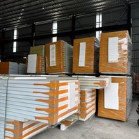 Panneau sandwich en laine de roche acier coloré / Panneau sandwich isolant en laine de roche ignifuge, épaisseur 50mm-150mm pour murs et toitures